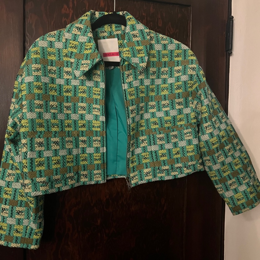 Tracy Reese cropped textured jacket